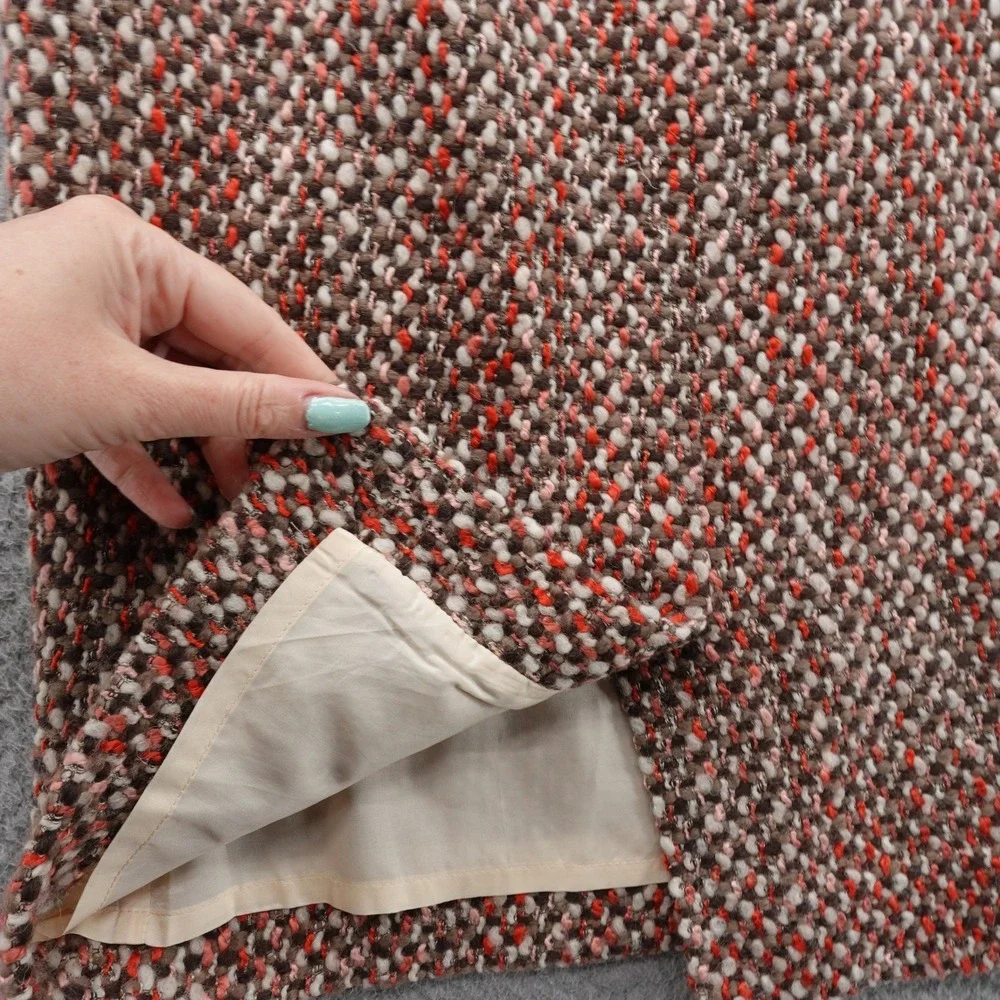 J Crew Wool Blend Tweed Pencil‎ Skirt Size 4 Brown Pink Womens Preppy Career